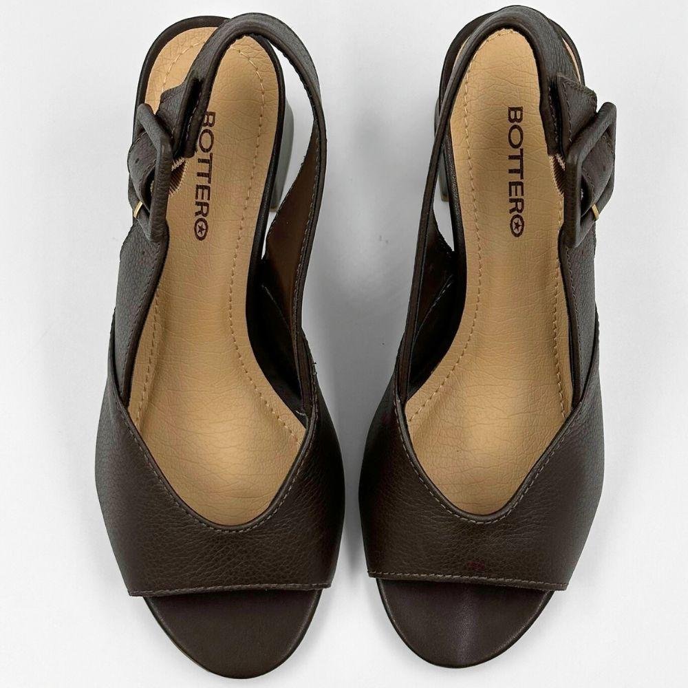 Sandália Bottero Salto Bloco Casual Feminina Marrom 4
