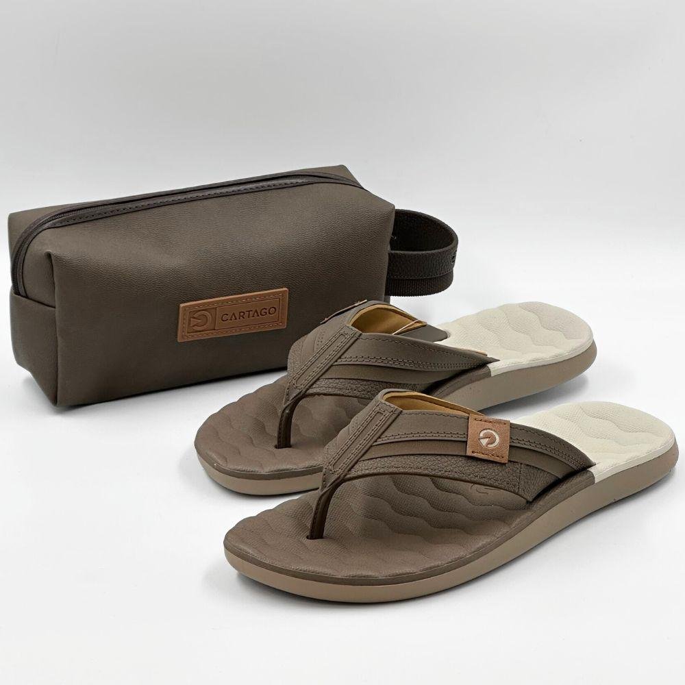 Chinelo Cartago de Dedo Codoba com Necessaire Masculino Bege/Marrom/Castor 3