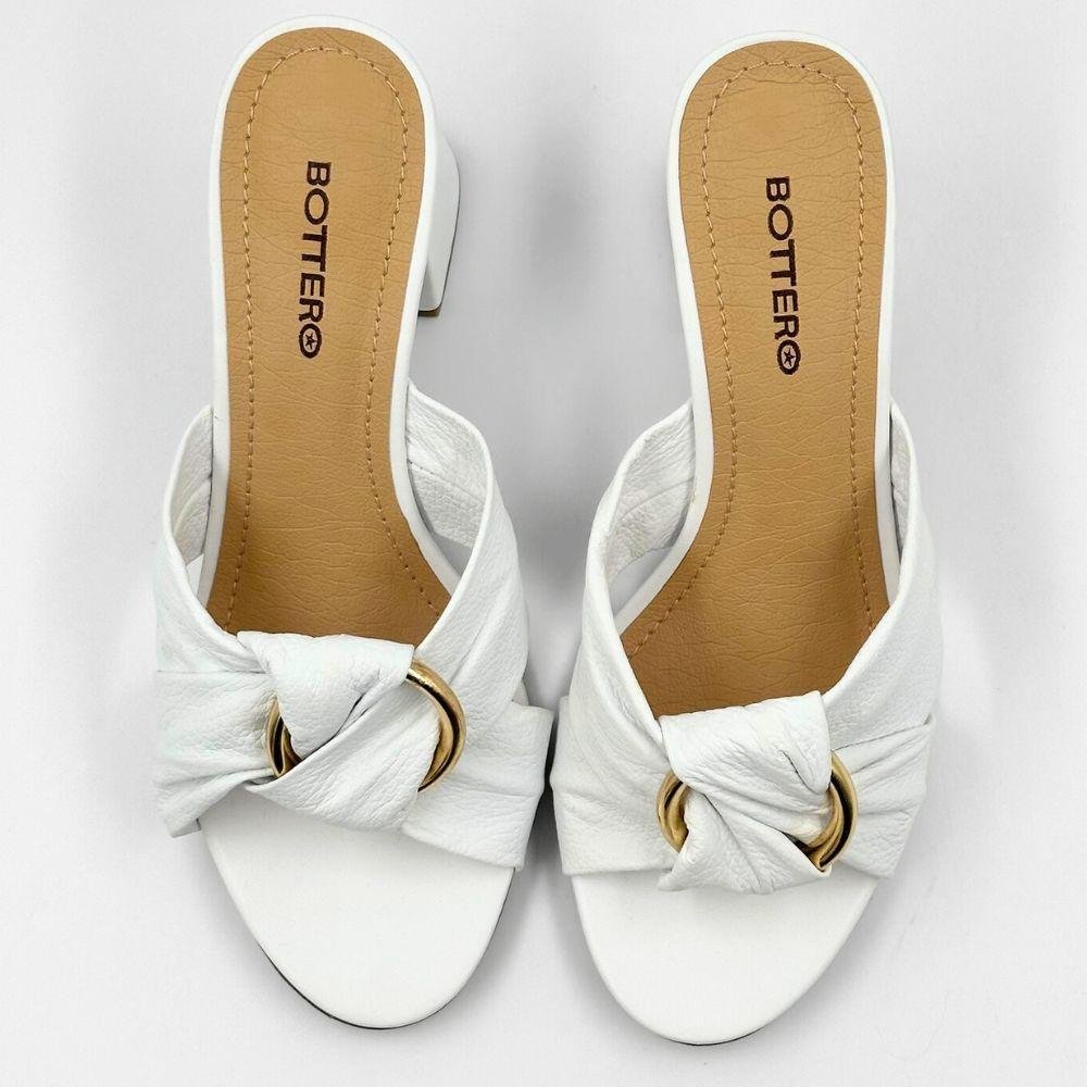 Tamanco Bottero Slide Salto Bloco Feminino Branco 4