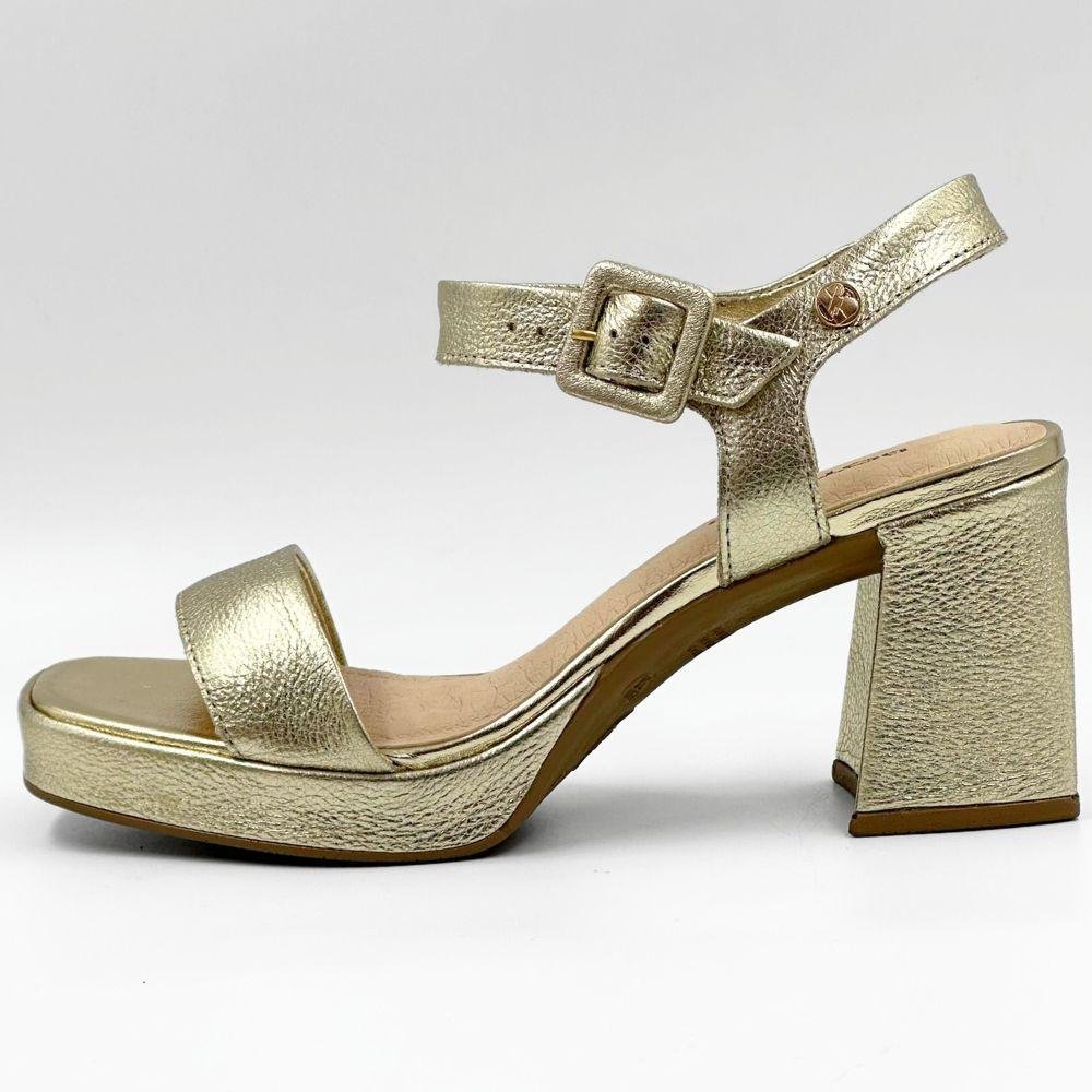 Sandália Bottero Casual Salto Bloco Metalizada Feminina