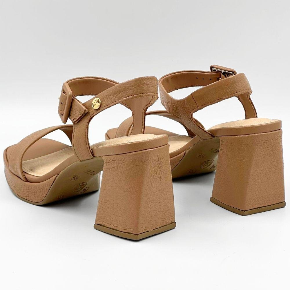 Sandália Bottero Salto Bloco Casual Feminina Marrom 3