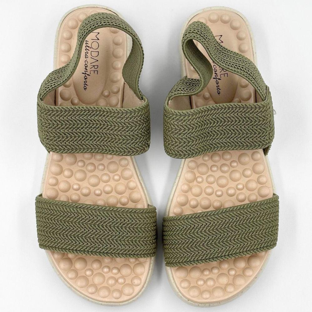 Sandália Modare Rasteira Papete Feminina Verde Salvia 4