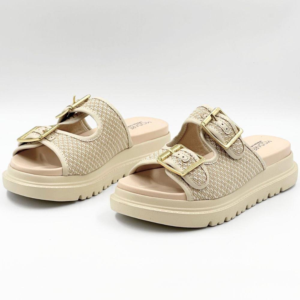 Sandália Modare Papete Slide Feminina Natural/Creme 2