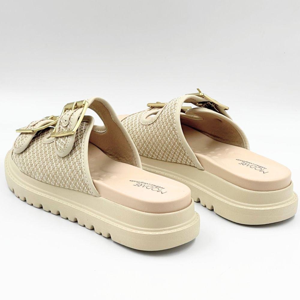 Sandália Modare Papete Slide Feminina Natural/Creme 3