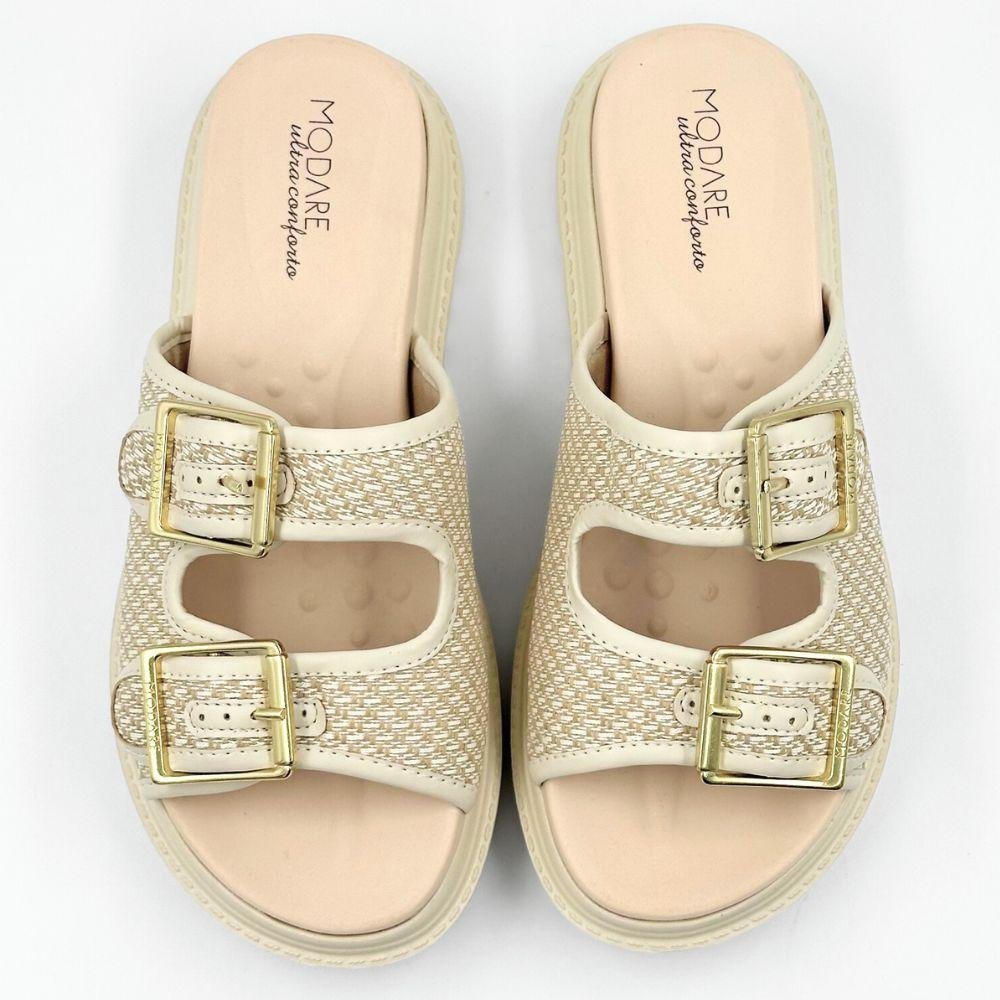 Sandália Modare Papete Slide Feminina Natural/Creme 4