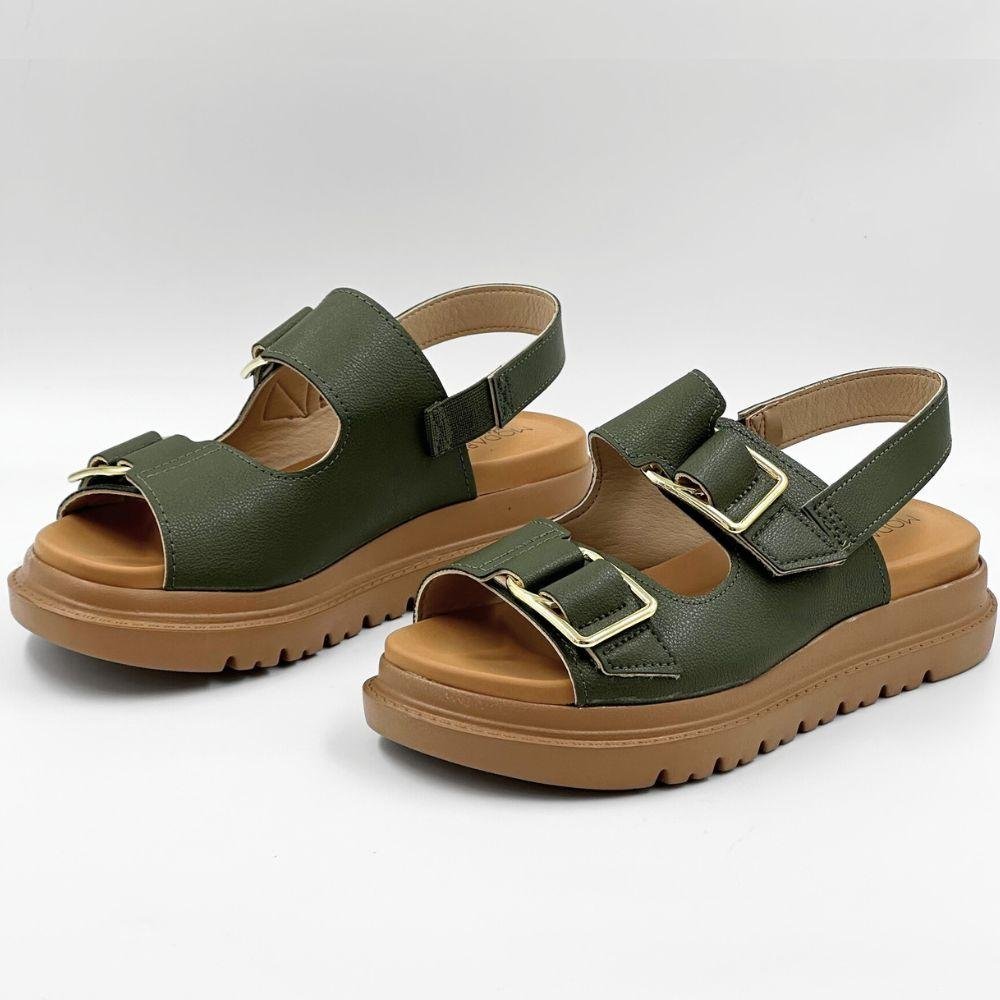 Sandália Modare Casual Papete Flatform Feminina Oliva 2