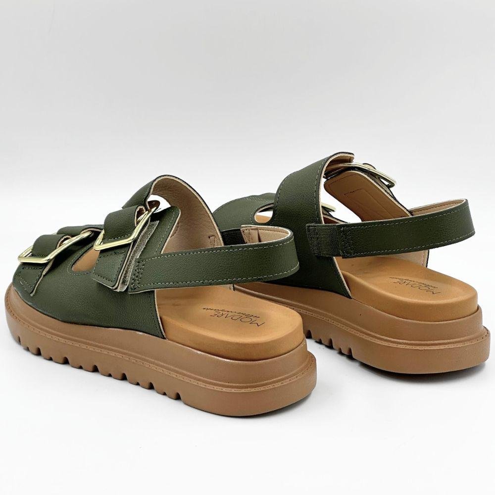 Sandália Modare Casual Papete Flatform Feminina Oliva 3