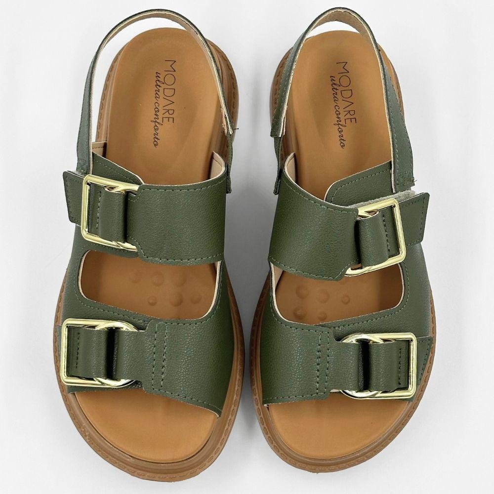 Sandália Modare Casual Papete Flatform Feminina Oliva 4