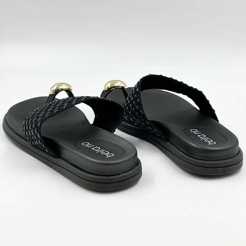 Tamanco Beira Rio Rasteira Casual Feminino Preto 3