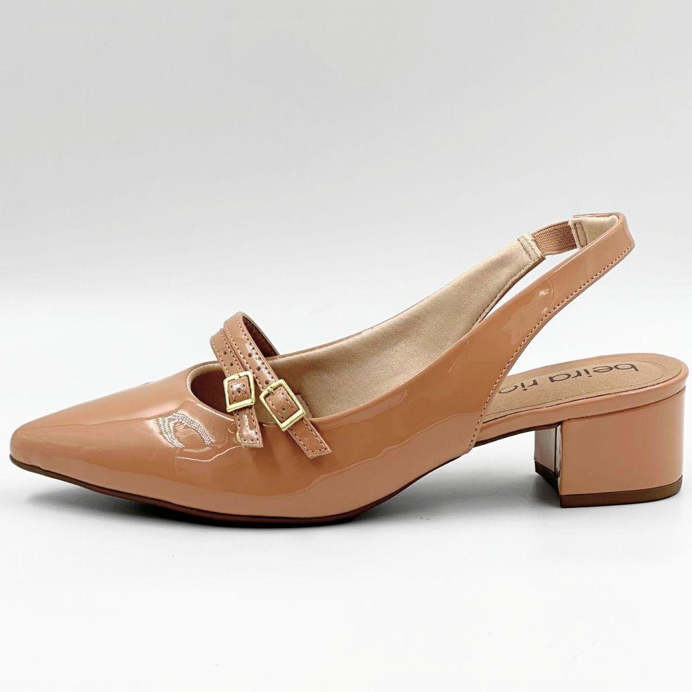 Sapato Beira Rio Slingback Salto Bloco Feminino