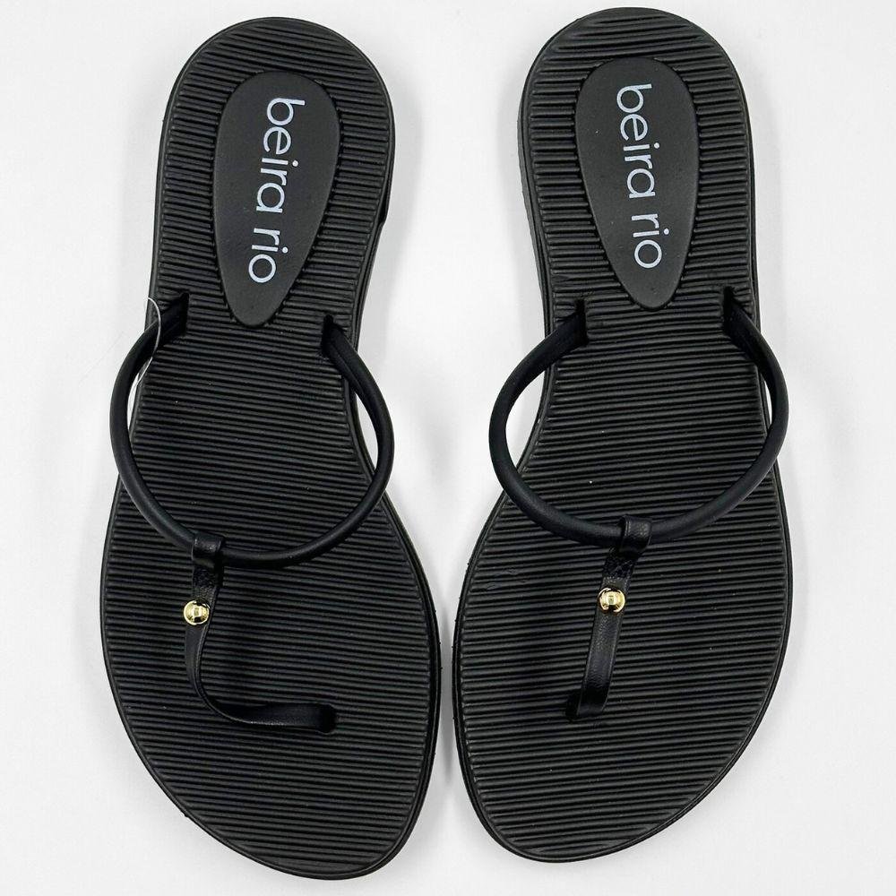 Tamanco Beira Rio Rasteira de Dedo Feminino Preto 4