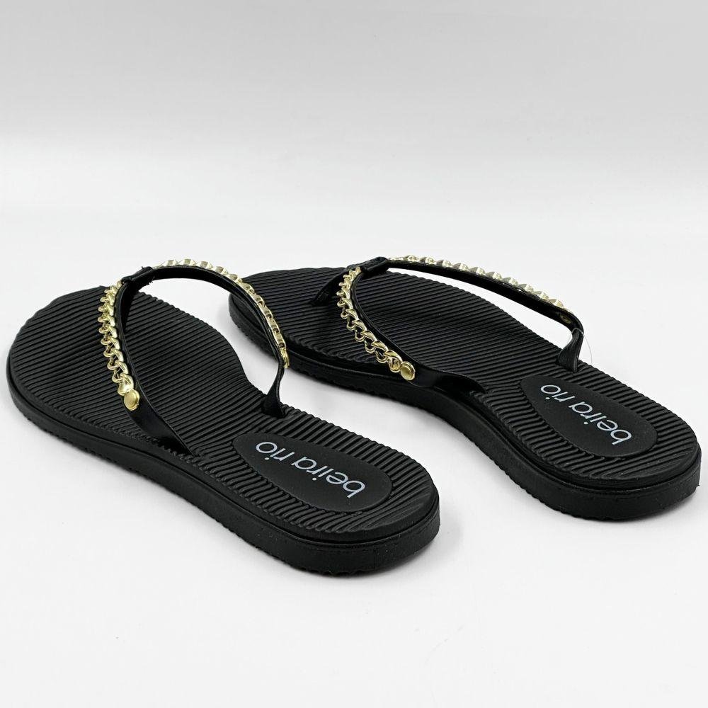 Tamanco Beira Rio Rasteira Tira Fina Feminino Preto 3