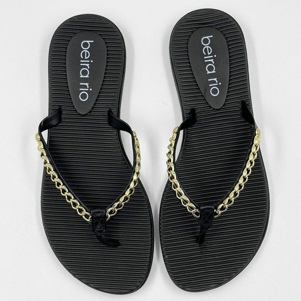 Tamanco Beira Rio Rasteira Tira Fina Feminino Preto 4