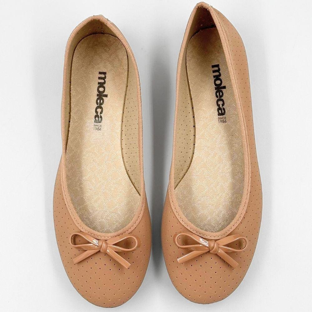 Sapatilha Moleca em Nobuck Bico Redondo Feminina Nude 4