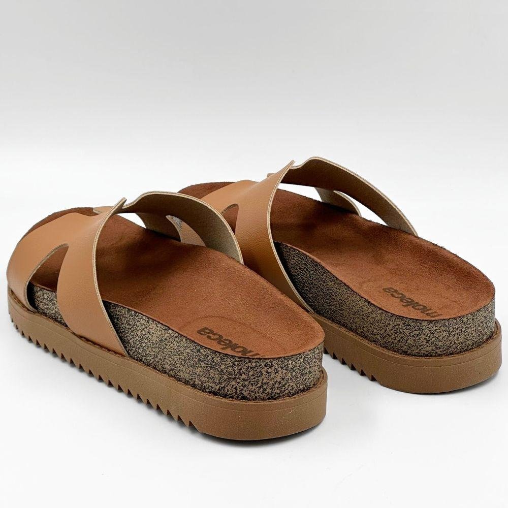 Sandália Moleca Papete Slide Feminina Camel 3