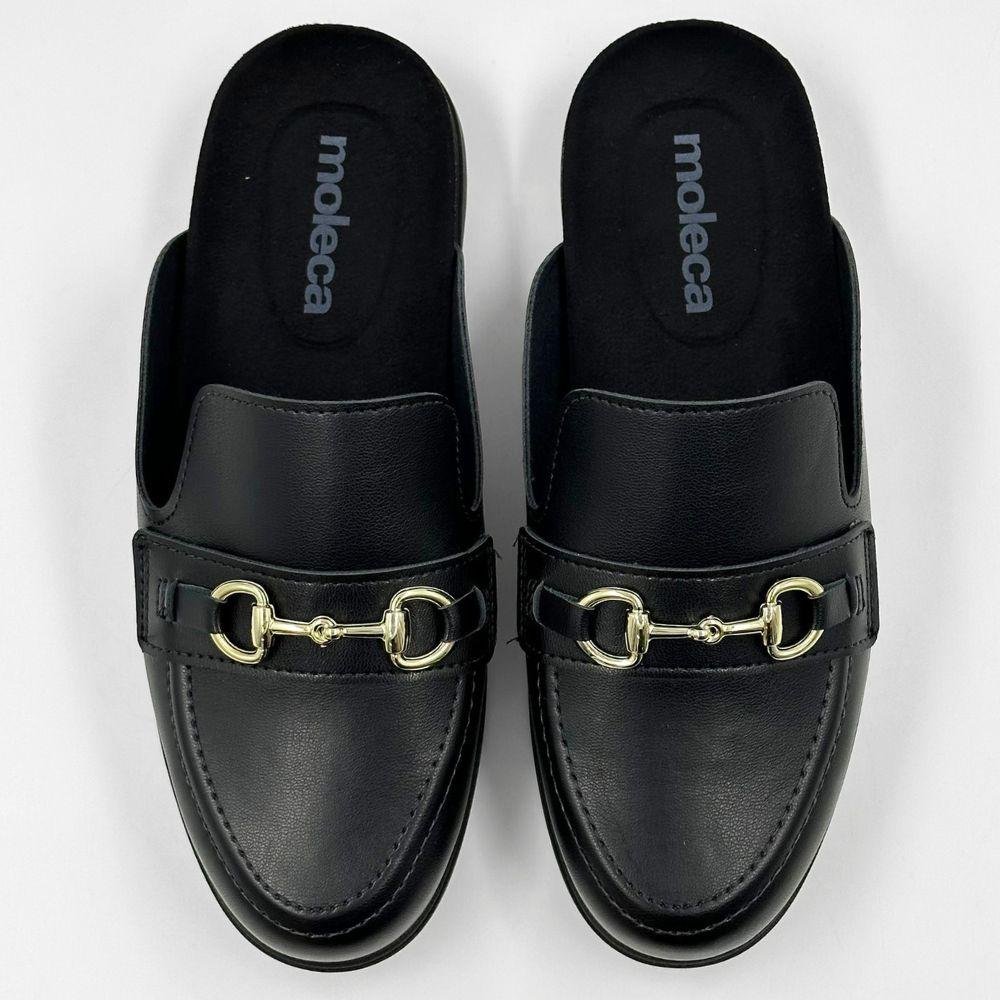 Mule Moleca Rasteiro Bico Redondo Feminino Preto 4