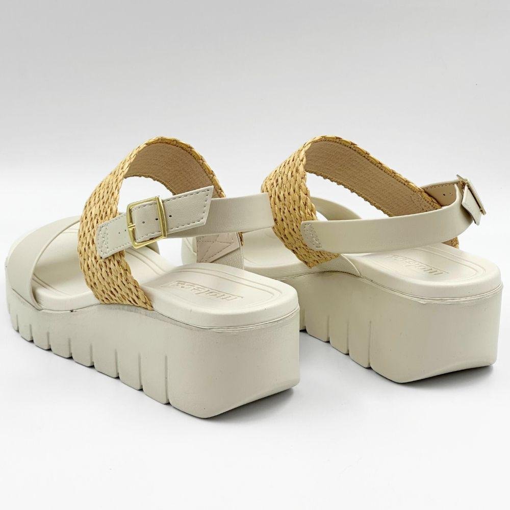 Sandália Moleca Anabela Casual Feminina Natural/Off White 3