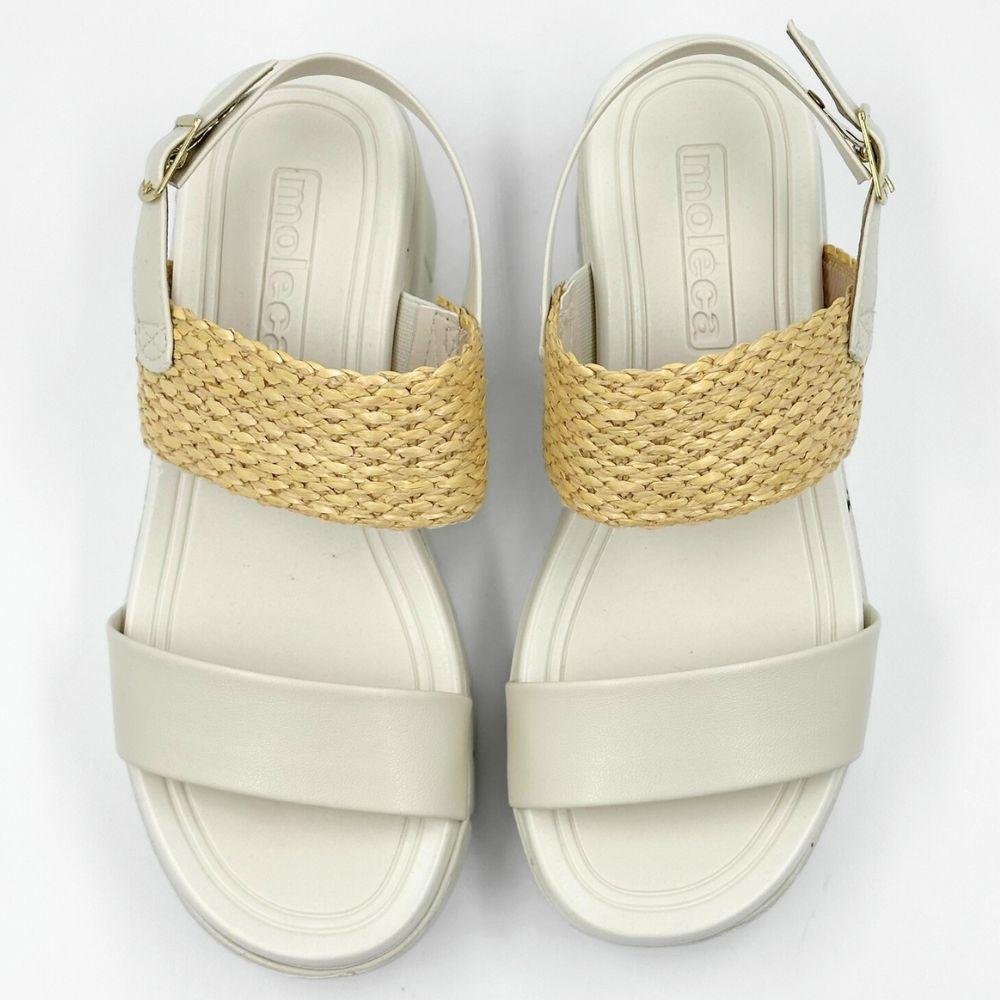 Sandália Moleca Anabela Casual Feminina Natural/Off White 4