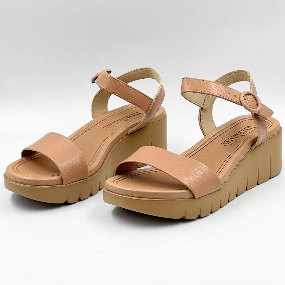 Sandália Moleca Casual Anabela Feminina Nude 2
