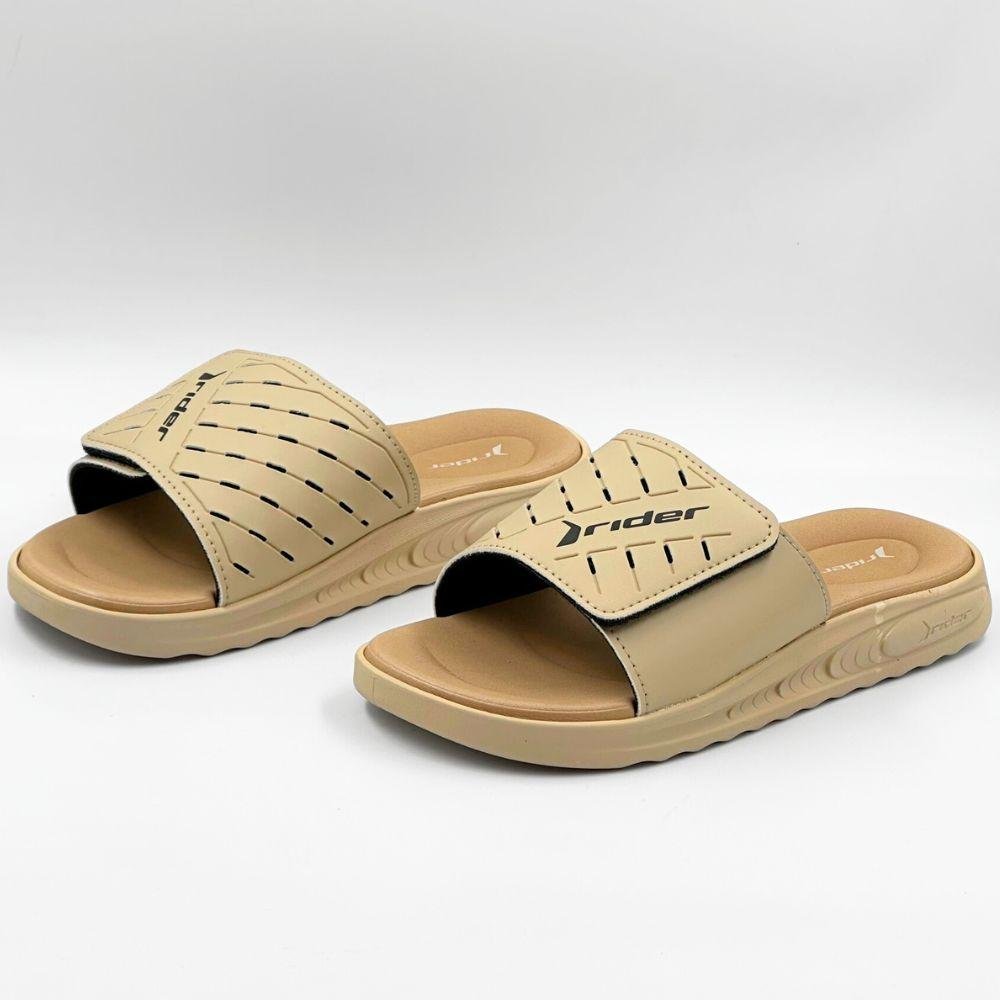 Chinelo Rider Slide Soft Plus Masculino Bege/Preto 2