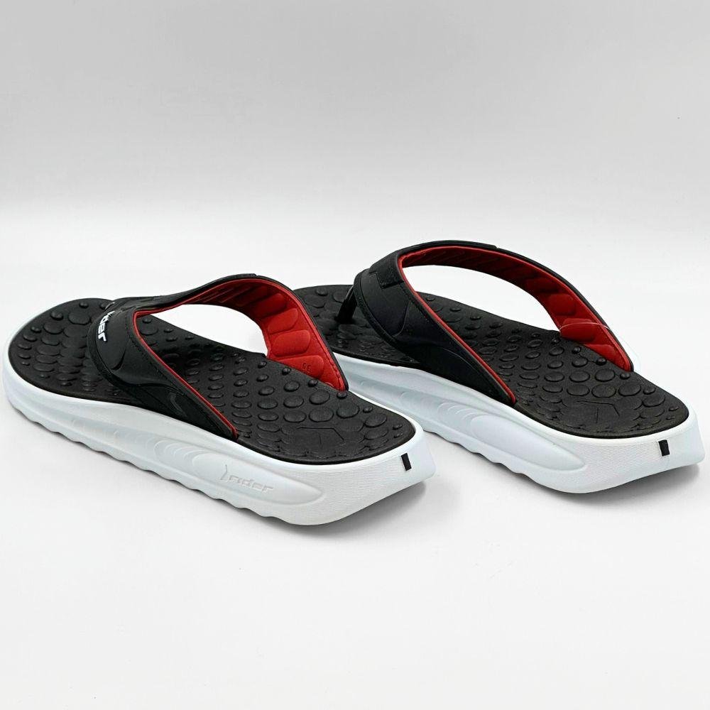 Chinelo Rider de Dedo Soft Plus Masculino Branco/Preto/Vermelho 3
