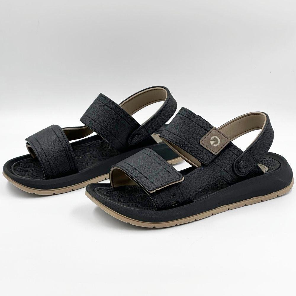 Sandália Cartago Santorini VIII Masculina Bege/Preto 2