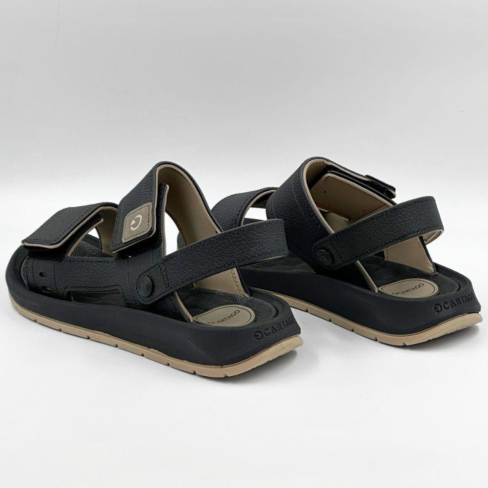 Sandália Cartago Santorini VIII Masculina Bege/Preto 4