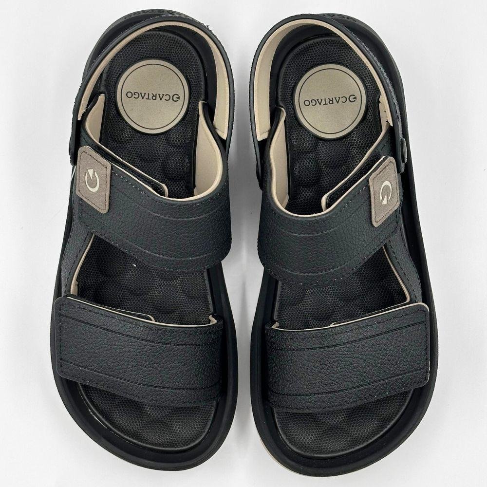 Sandália Cartago Santorini VIII Masculina Bege/Preto 5