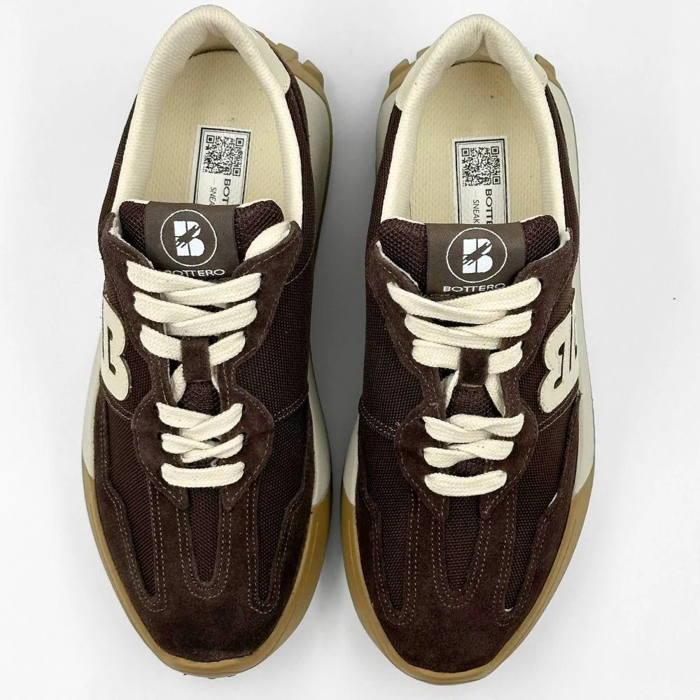 Tênis Bottero Casual Flatform com Cadarço Feminino Café/Marfim 4