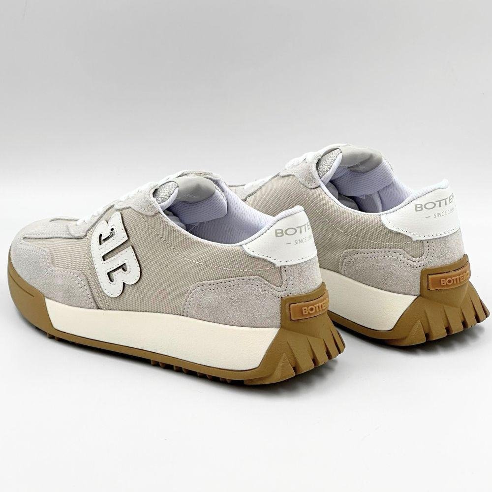 Tênis Bottero Casual Flatform com Cadarço Feminino Cinza Claro/Branco/Prata 3