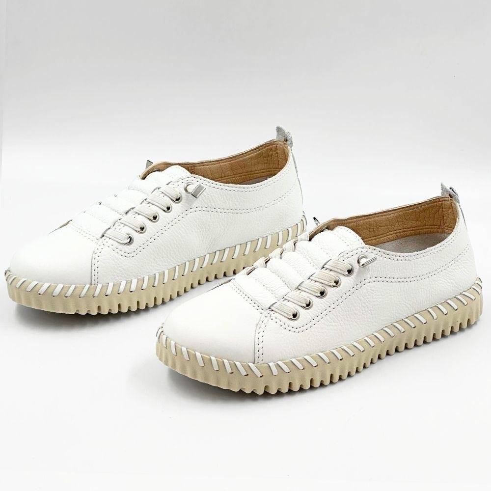 Tênis Bottero Casual com Cadarço Elástico Feminino Branco 2