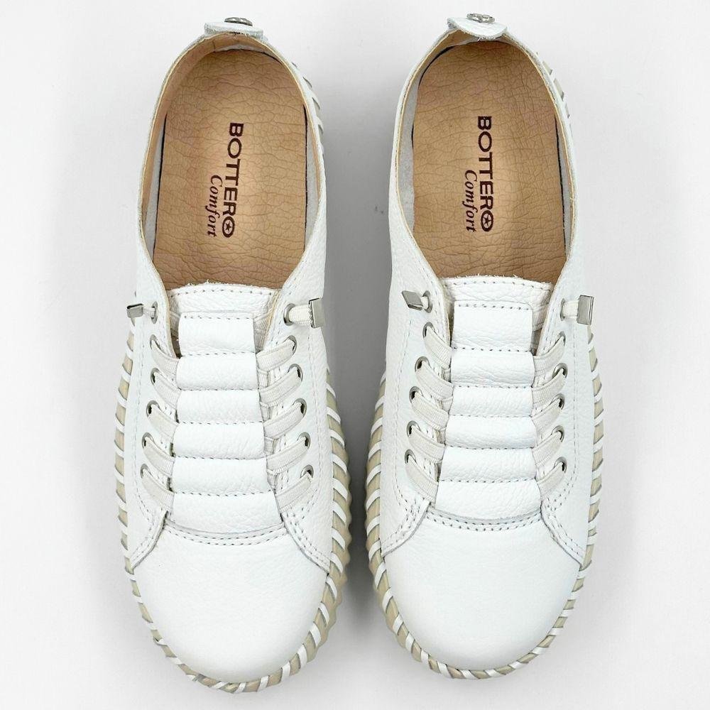 Tênis Bottero Casual com Cadarço Elástico Feminino Branco 4