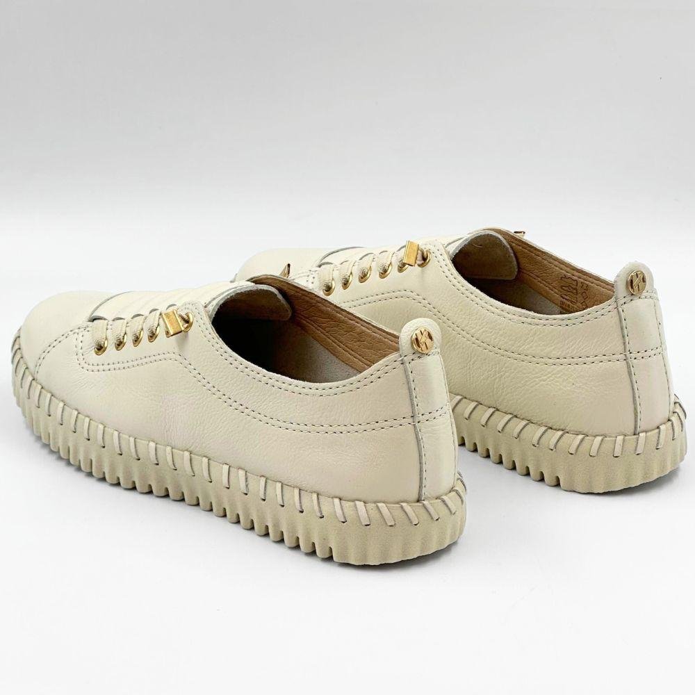 Tênis Bottero Casual com Cadarço Elástico Feminino Off White 3