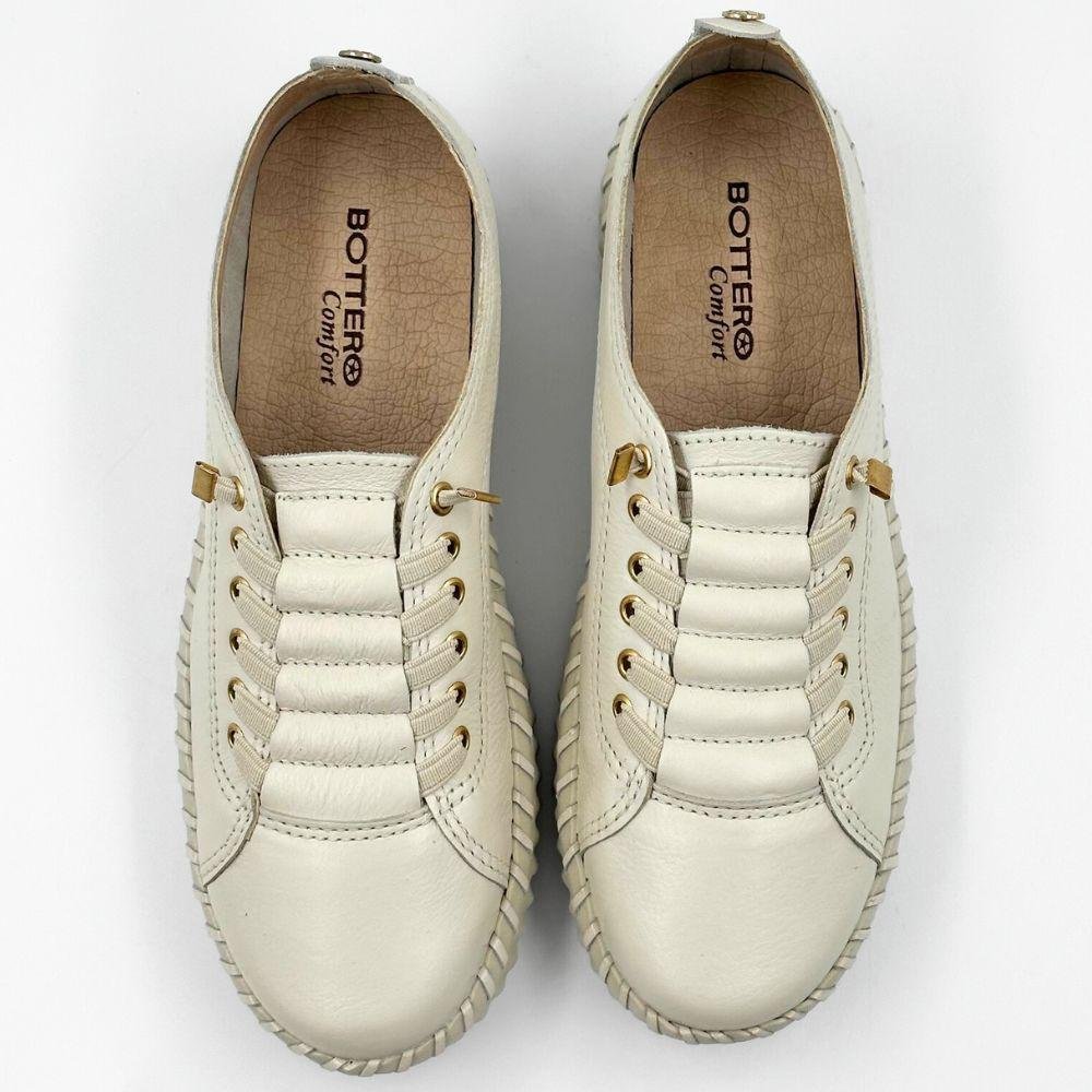 Tênis Bottero Casual com Cadarço Elástico Feminino Off White 4
