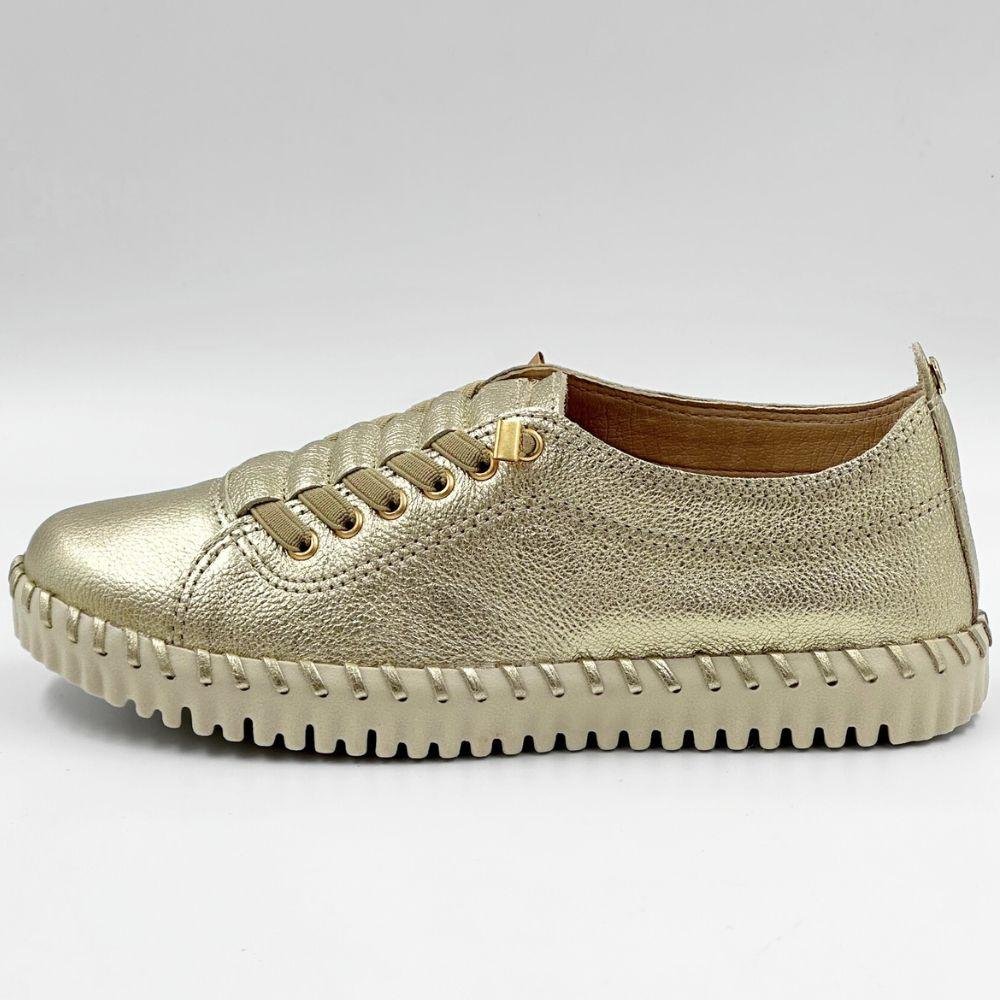 Tênis Bottero Casual Metalizado com Cadarço Elástico Feminino