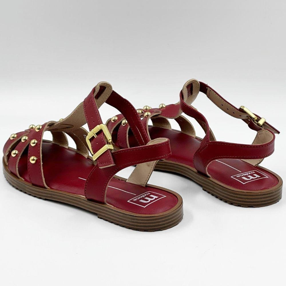 Sandália Moleca Rasteira Casual com Aplicações Feminina Cherry 3