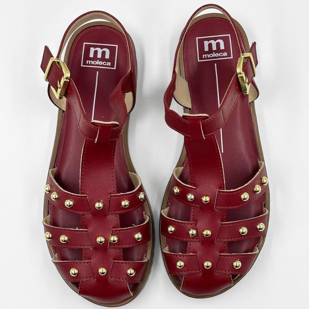 Sandália Moleca Rasteira Casual com Aplicações Feminina Cherry 4