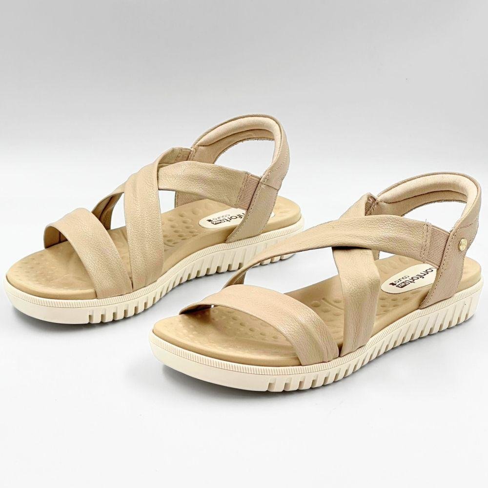 Sandália Comfortflex Papete Casual Feminina Bege 2