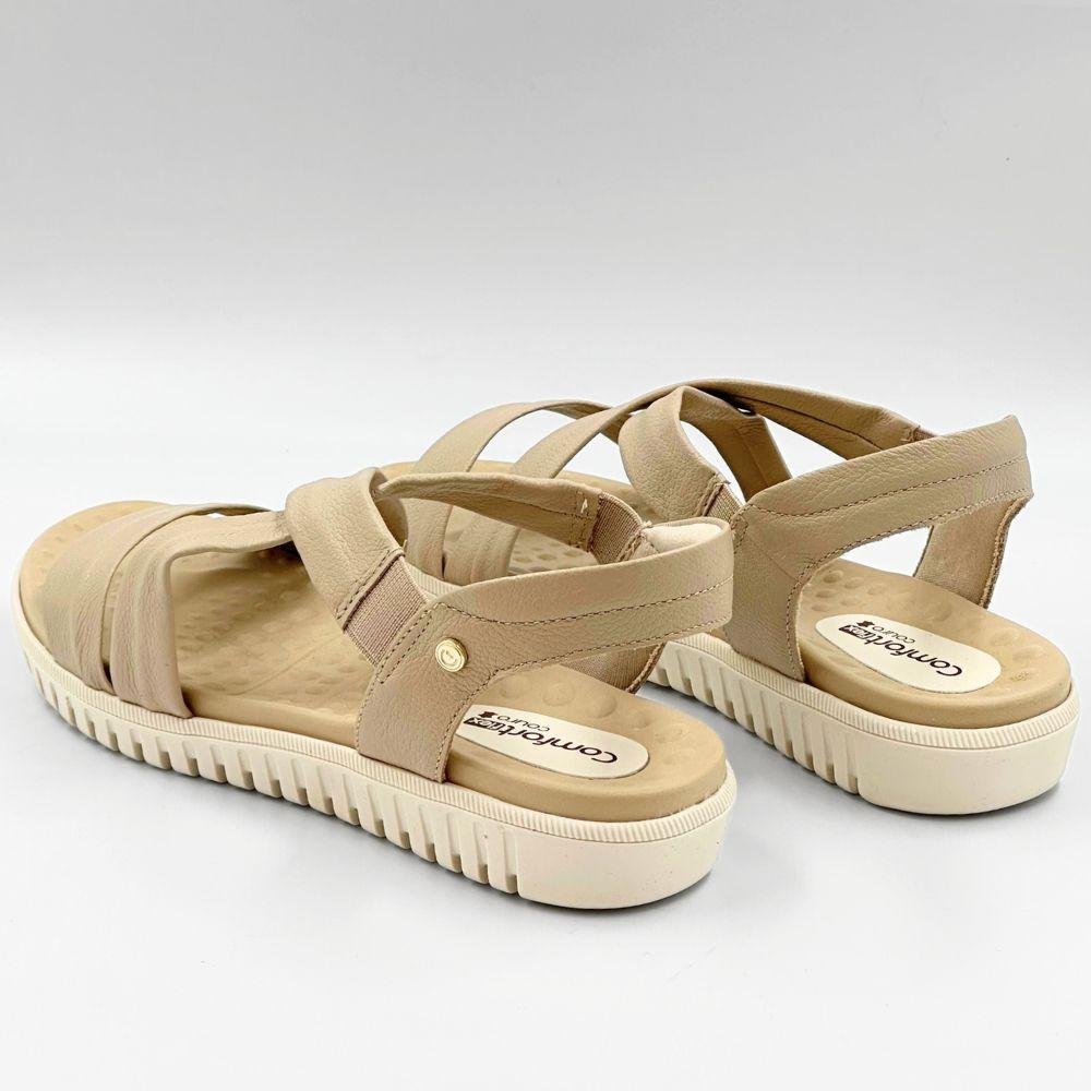 Sandália Comfortflex Papete Casual Feminina Bege 3