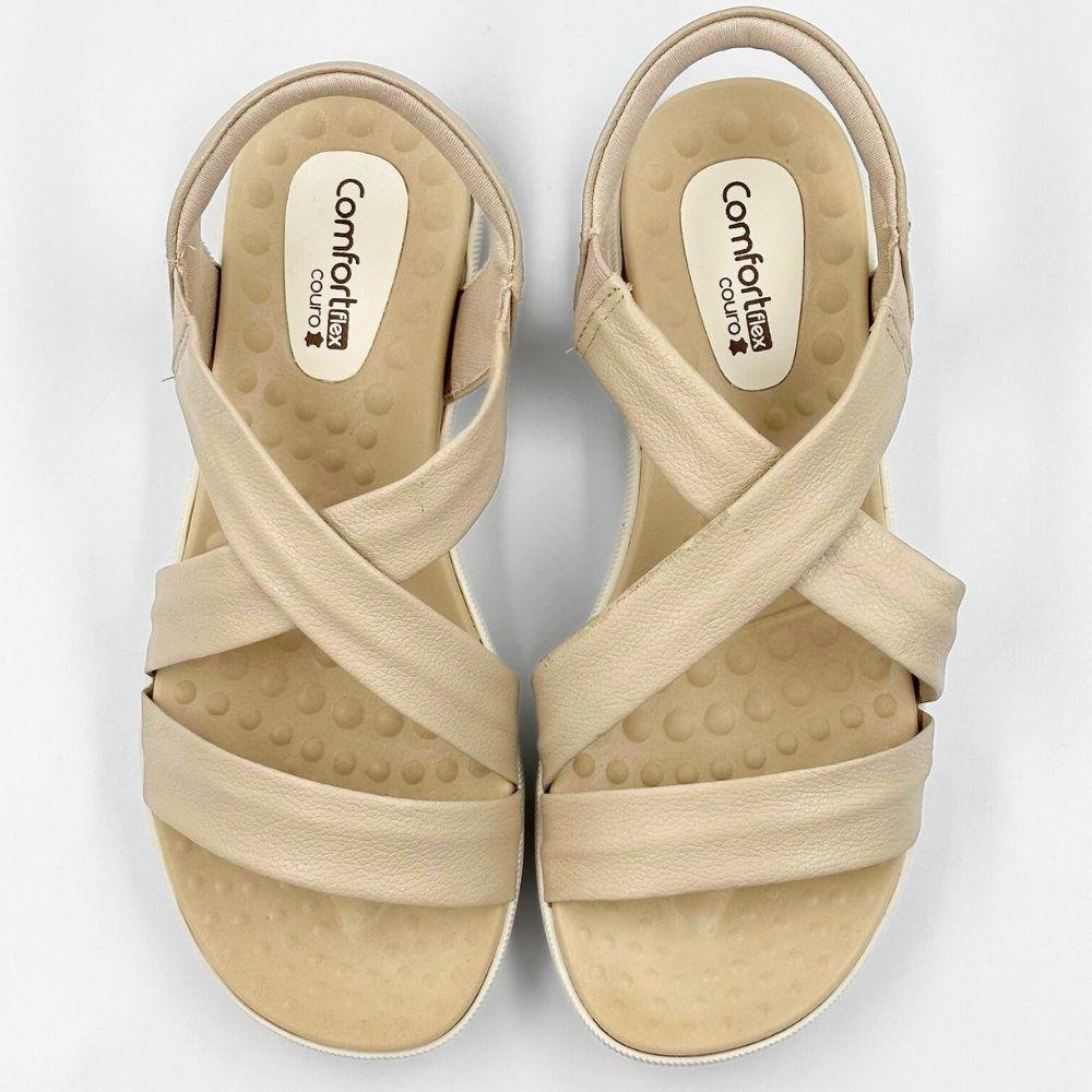 Sandália Comfortflex Papete Casual Feminina Bege 4