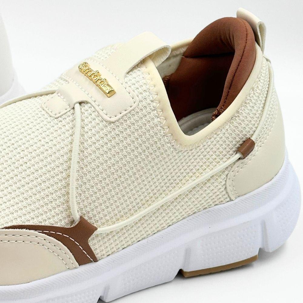 Tênis Comfortflex Casual Slip Feminino Bege 3