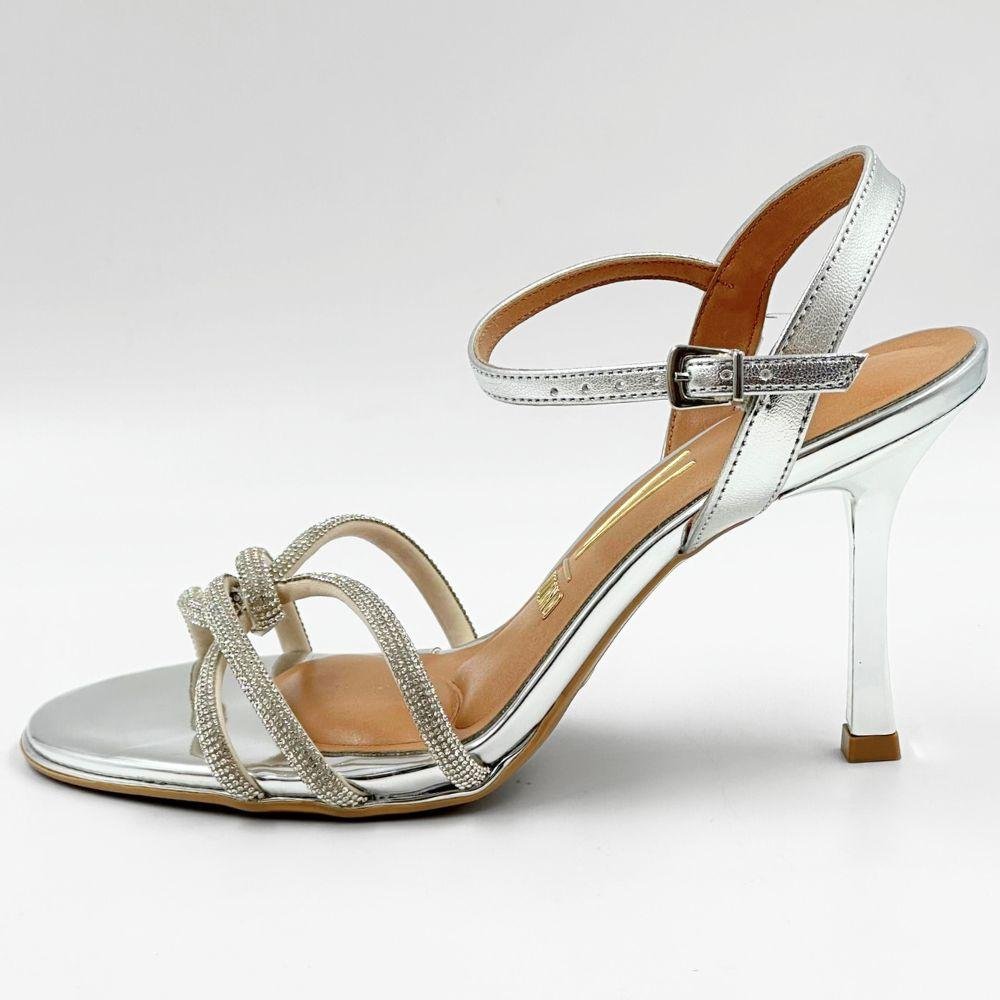 Sandália Vizzano Metalizada Salto Alto Feminina