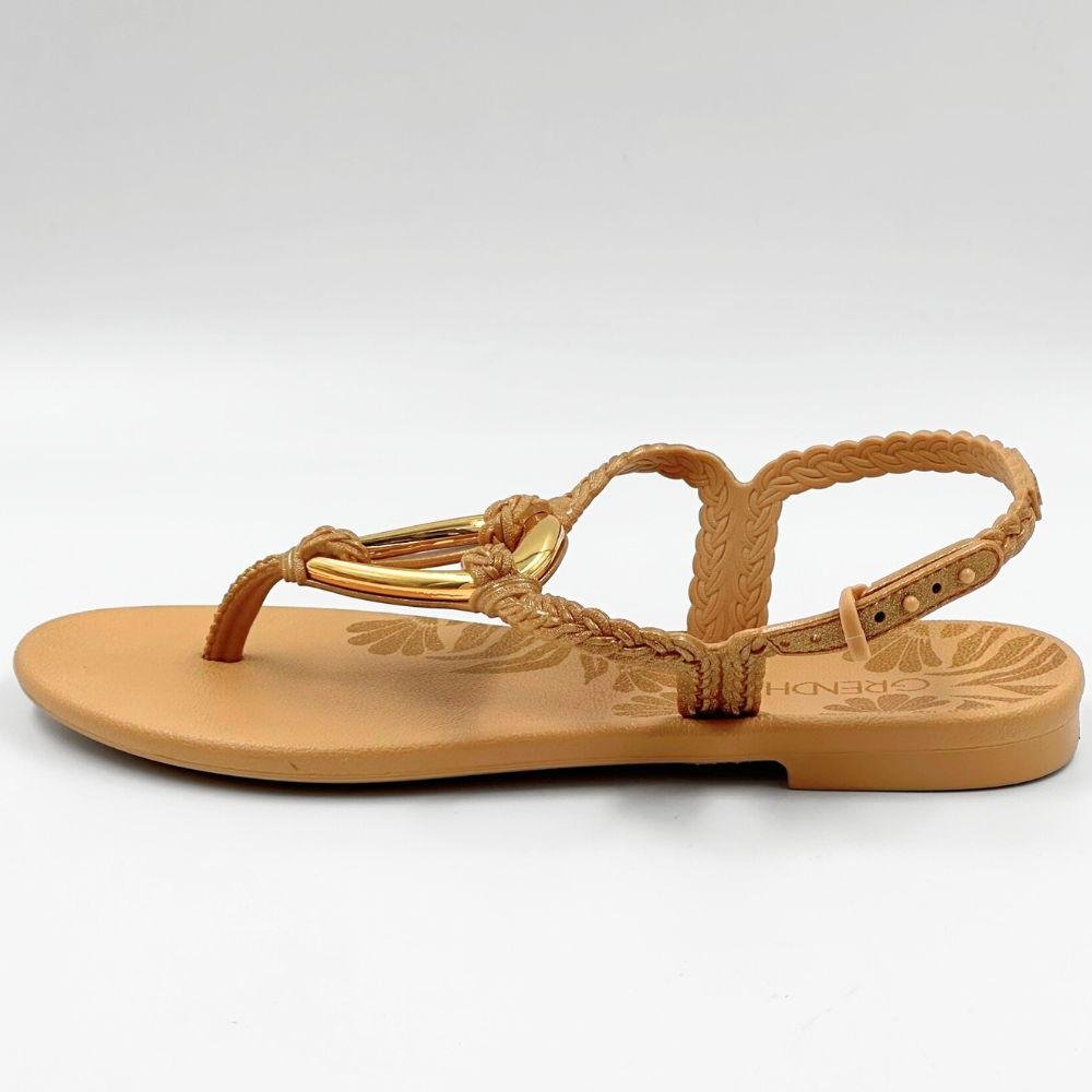 Sandália Grendha Sublime Dand Rasteira Feminina Marrom