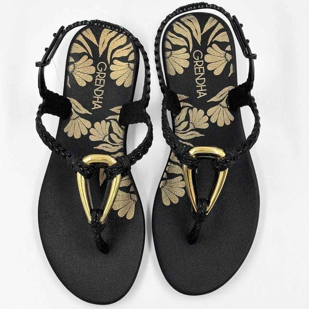 Sandália Grendha Sublime Dand Rasteira Feminina Preto 4