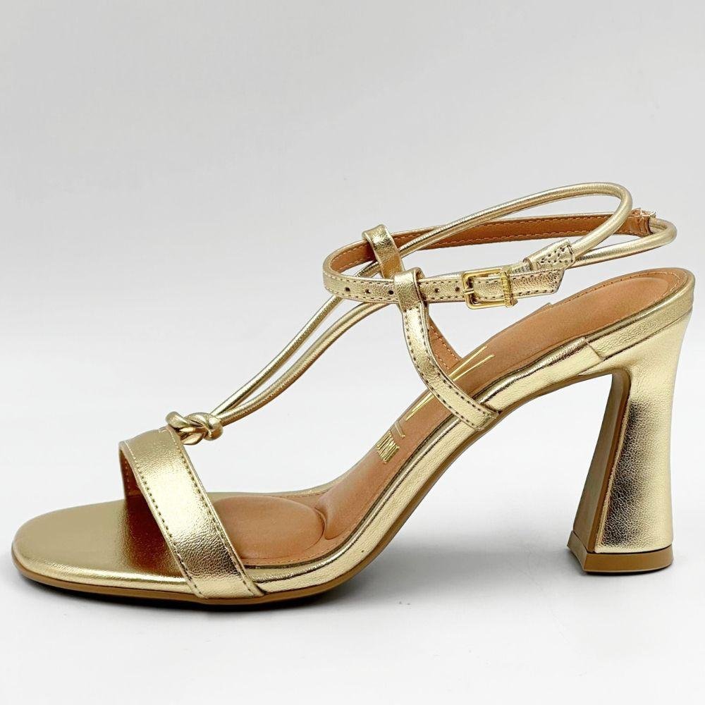 Sandália Vizzano Metalizada Salto Alto Feminina