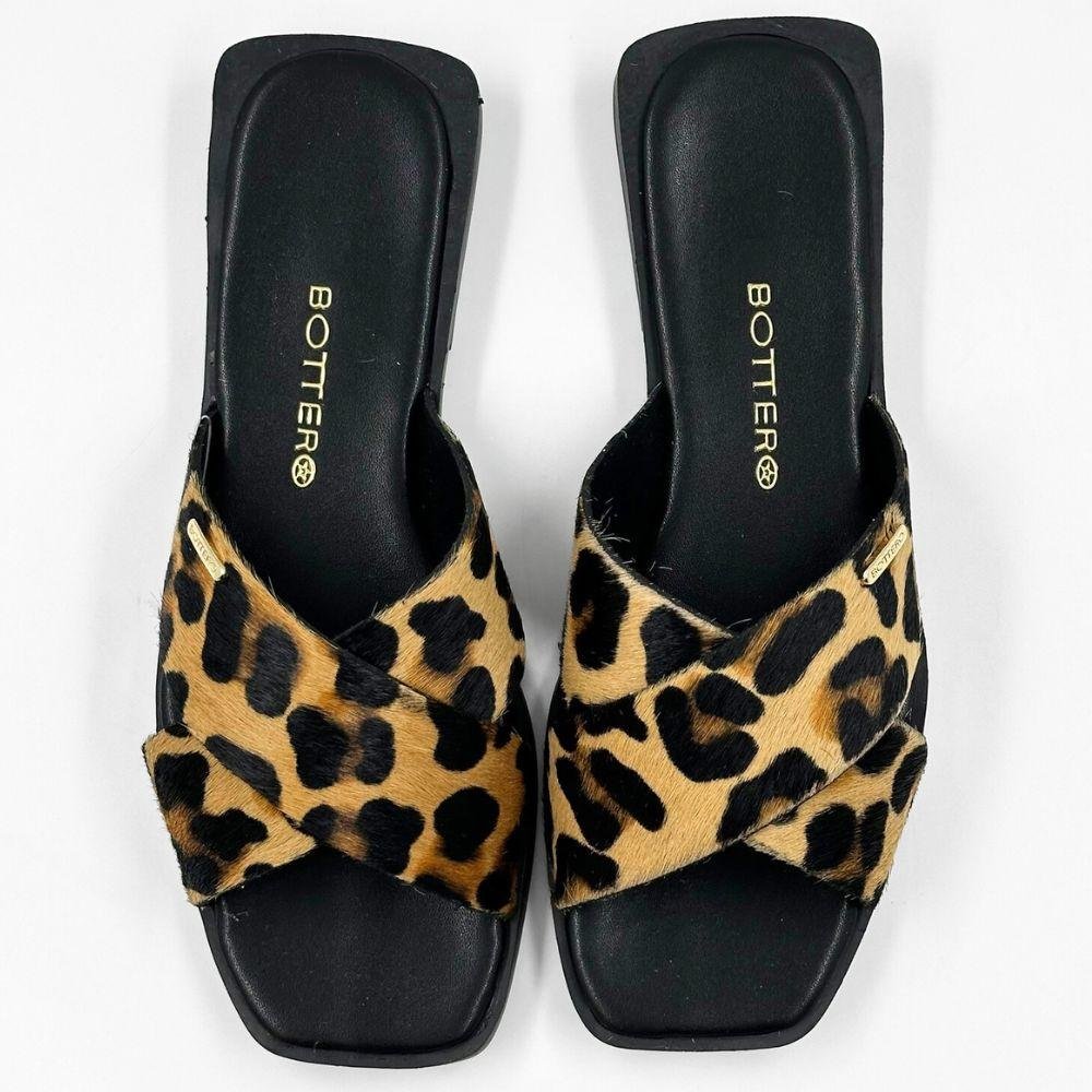 Tamanco Bottero Slide Rasteira Feminino Onça 5