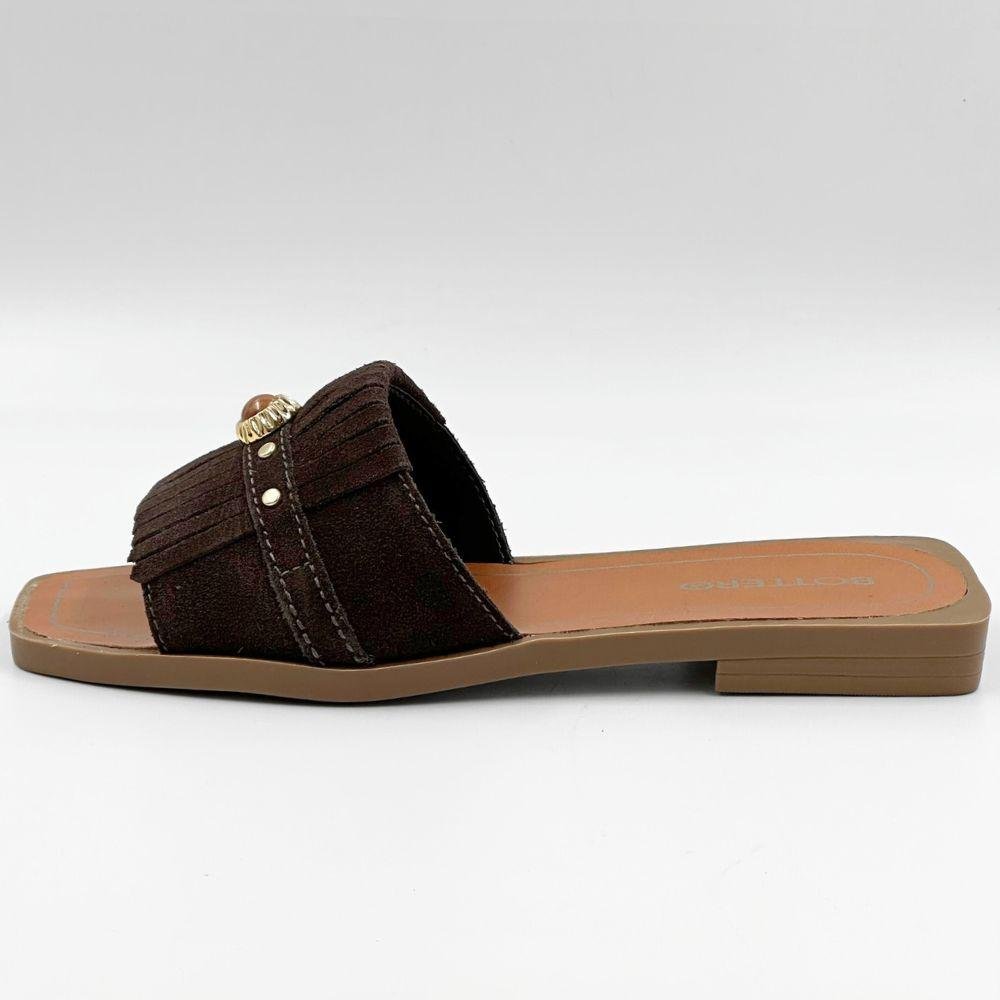 Tamanco Bottero Rasteira Slide em Camurça Feminino