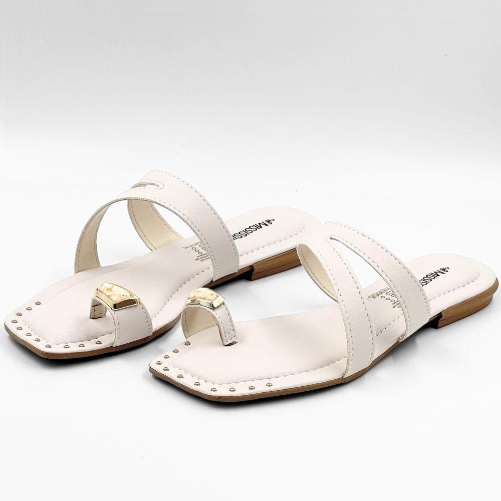 Tamanco Mississipi Slide Rasteira Feminno Branco 2