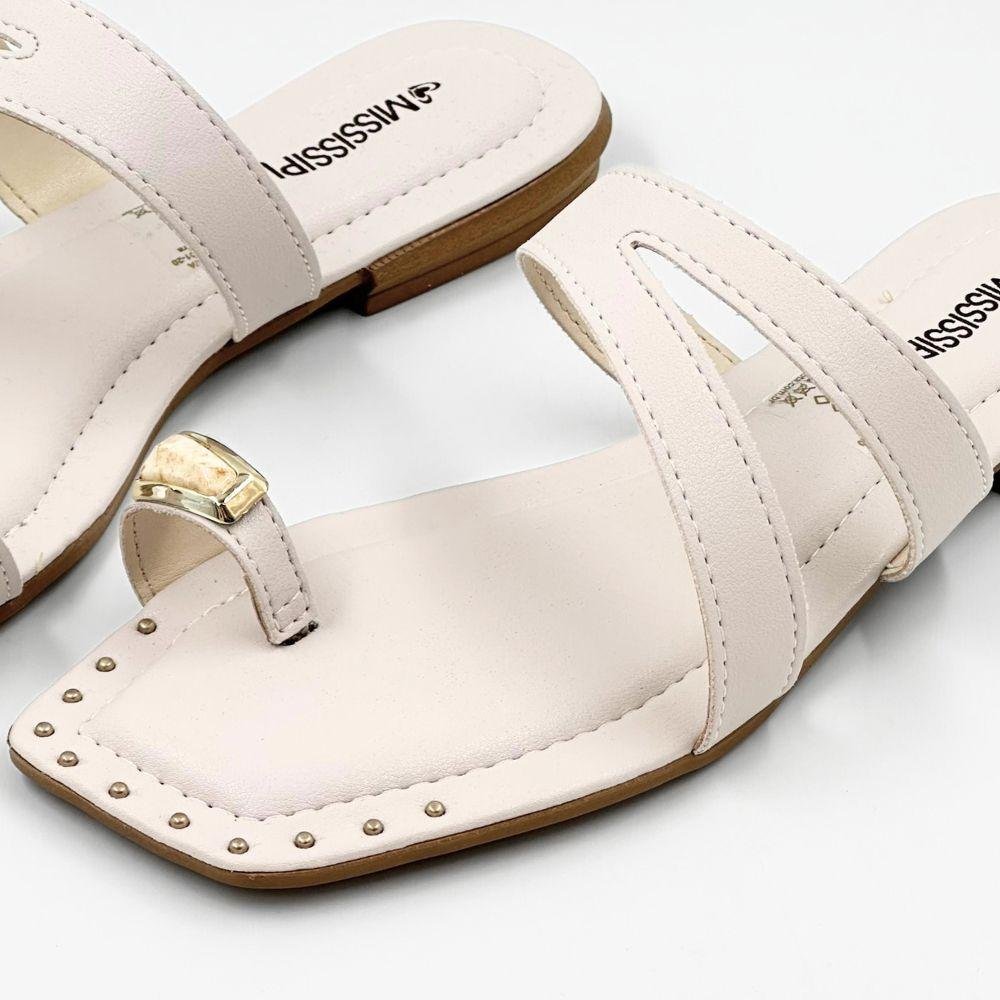 Tamanco Mississipi Slide Rasteira Feminno Branco 3