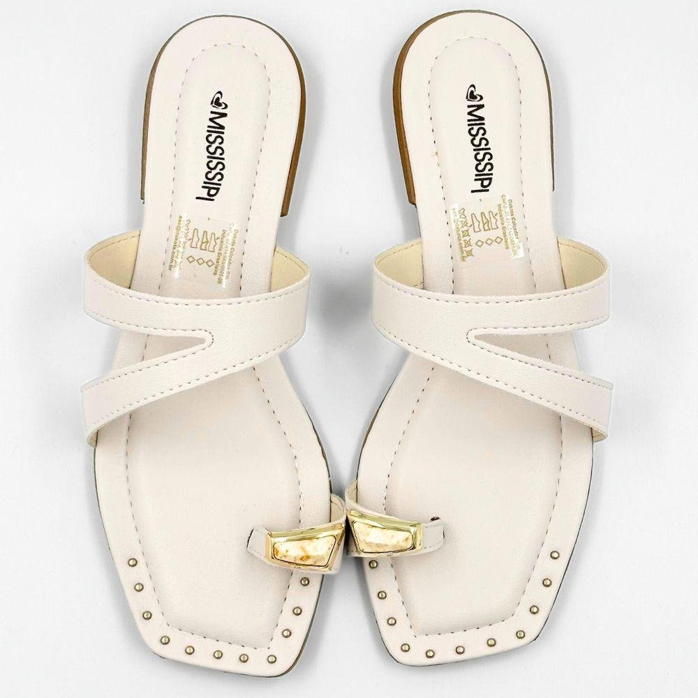 Tamanco Mississipi Slide Rasteira Feminno Branco 5